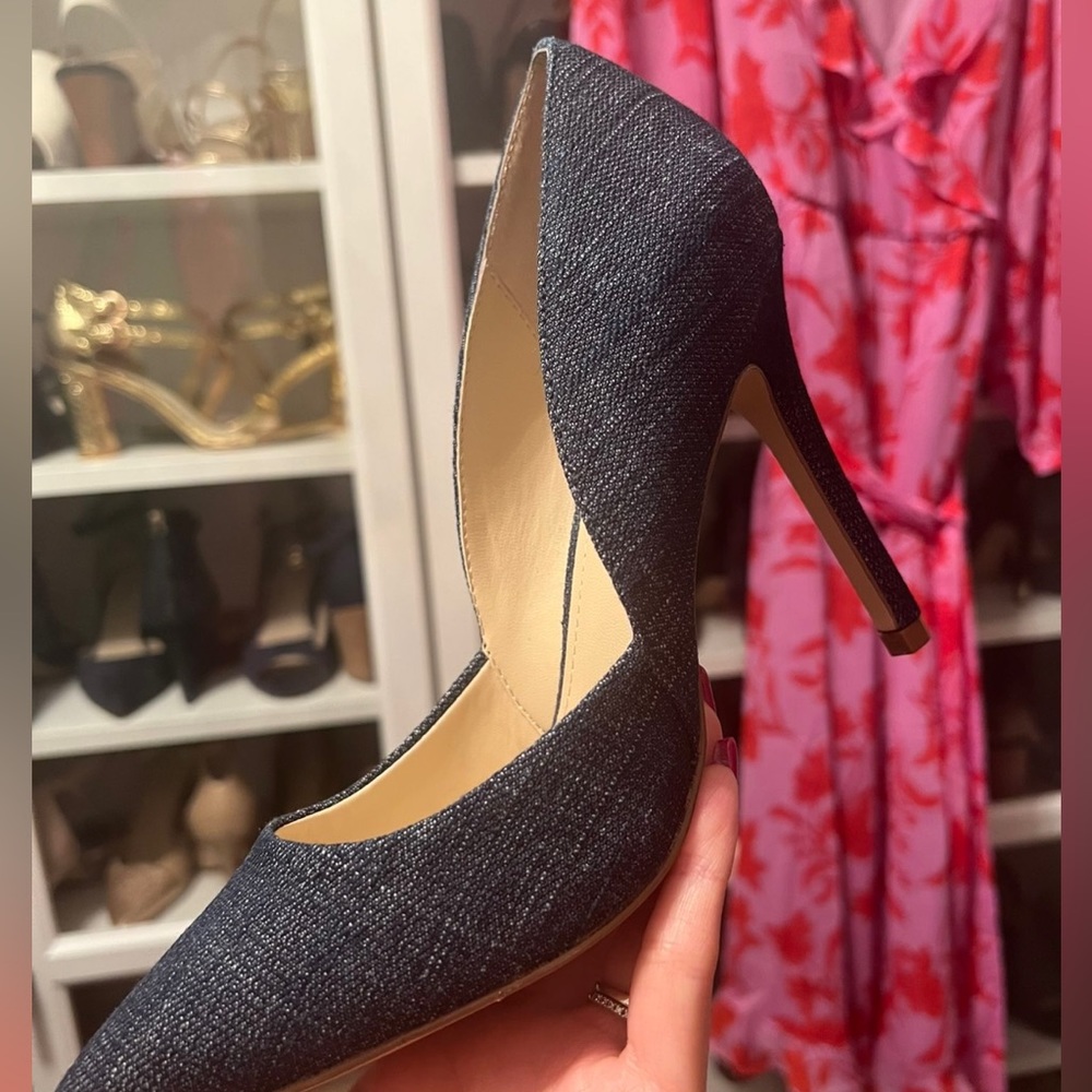 Denim heels